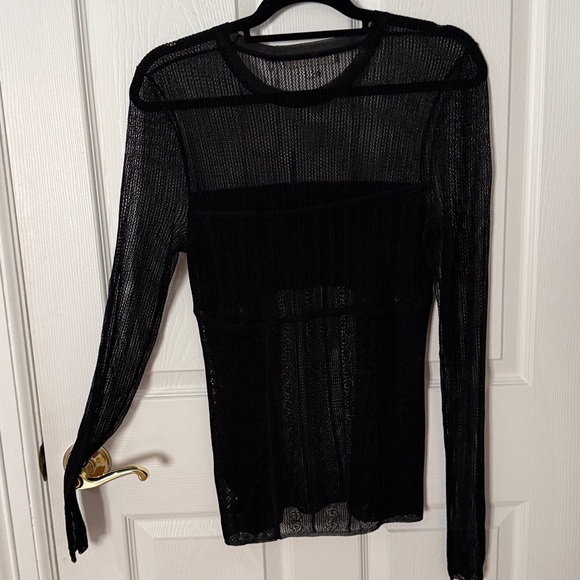NWT jason wu sheer sweater black size medium slim fit - Picture 9 of 9
